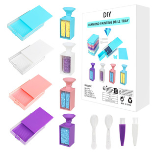 钻石画新款漏斗翻钻盘 盒装漏钻器方钻圆钻DIY倒钻筛钻器组合工具