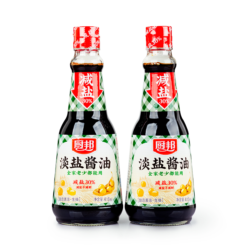 厨邦淡盐酱油瓶装黄豆酿造