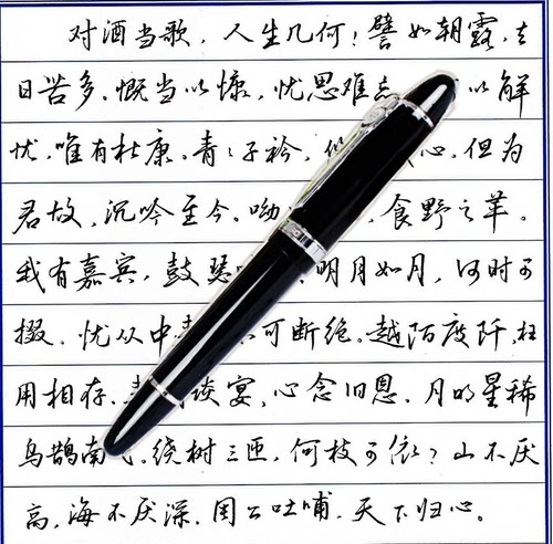 [手工diy打磨钢笔]159与英雄1060同款粗杆旋帽易出锋练字日用钢笔