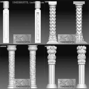 拴马桩狮子STL 圆雕图 扫描图 栓马柱狮 仿古栓马柱2