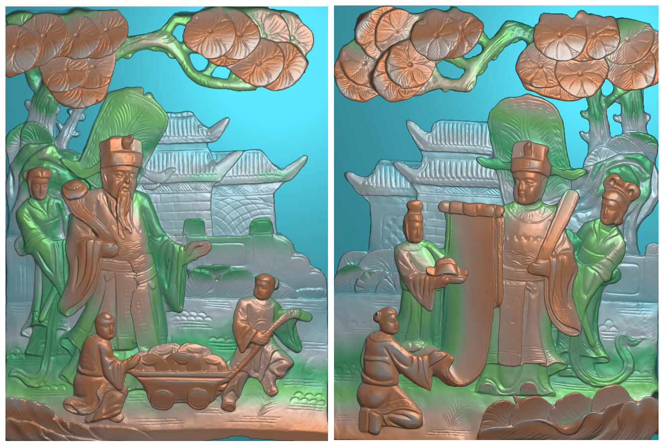 浮雕图扫描图精雕图灰度图新款竖图加冠进宝61-82砖雕石雕效果图