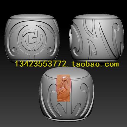 J 三维立体圆雕图stl文件博古纹珠子手串配件雕刻机图纸3d模型455