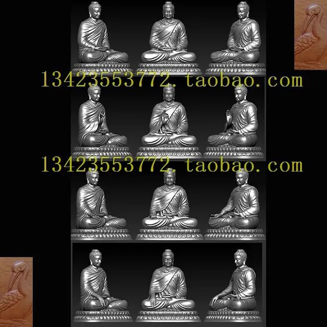 B释迦牟尼佛祖坐禅人物雕塑3d打印模型stl三维立体图obj圆雕图