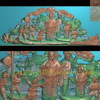 A扫描030图精雕图五子登科四季梅兰竹菊古建福禄寿 门头人物