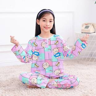 空调房夏天东方绸女童棉稠女款棉绸男款夏季粘稠男童棉球睡衣儿童