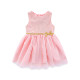 宝宝童装 粉无袖 连衣裙婴童小女童网纱公主裙洋气周岁夏季 礼服裙闪