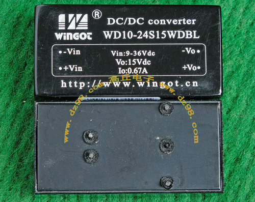 WINGOT WD10-24S15WDBL 9-36V转15V 0.67A 10W电源模块 升压
