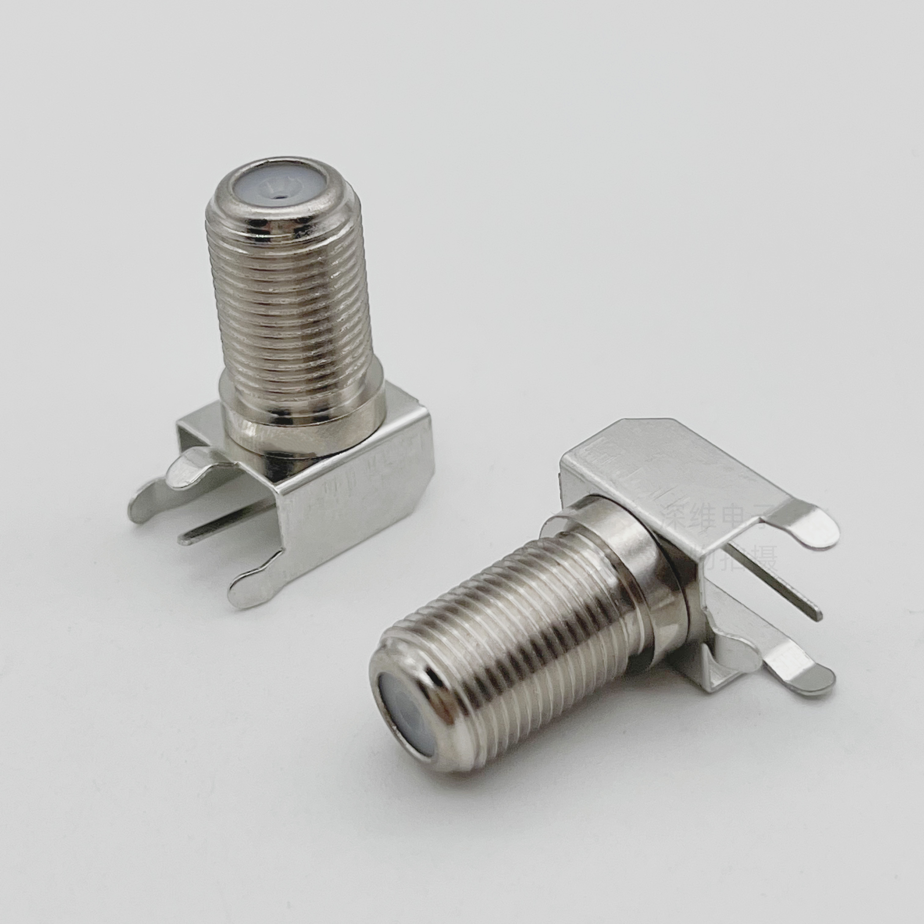 F头插座铜头铁架弯头英制三脚