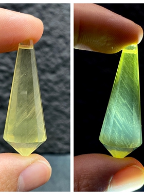天然水晶 黄水晶蓝针灵摆吊坠套链 水晶挂件 毛衣链项链 一物一图