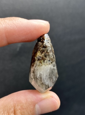 天然水晶 蓝兔毛珊瑚幽灵天使之泪灵摆吊坠 水滴刻面吊坠 项链