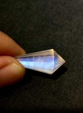 天然水晶 斯里兰卡玻璃体月光石灵摆吊坠套链 水晶挂件毛衣链项链