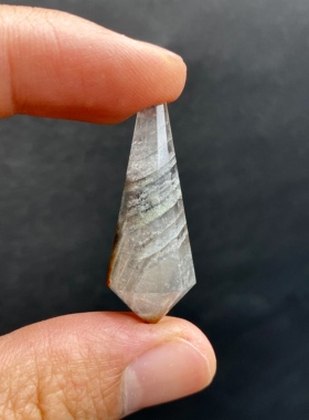 天然水晶灵摆 千层蓝幽灵灵摆吊坠 水晶挂件 毛衣链项链 一物一图