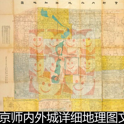 FNX民国时期1928年京师内外城详细地理非高清小图素材