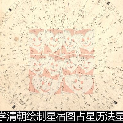 TVC古代天文学清朝绘制星宿图占星历法星座星象非高清素材资料