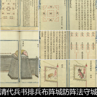 DZZ清代兵书排兵布阵城防阵法旗号战法墨书彩绘版画插图素材资料