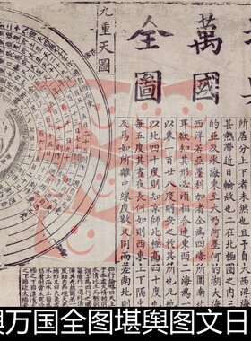 VZS明代利玛窦李之藻坤舆万国全图堪舆图文日本宫城高清素材资料