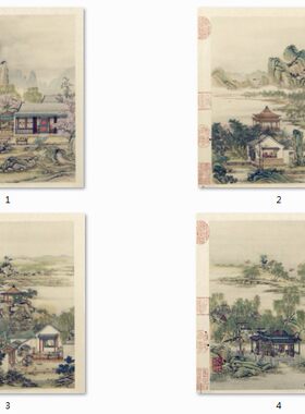 中国清代陈枚经典名作万园之园圆明园山水楼阁图高清素材参考