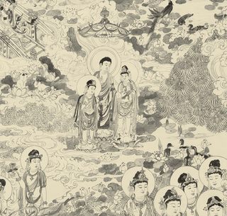 近代佛学名作精品极乐妙果图工笔白描素材参考 1 19.1MB JPG格式