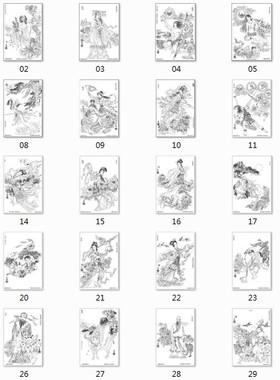 中国古代经典神话传说民间故事人物白描素材参考 76 34.6MB JPG