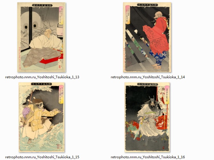 日本浮世绘著名大家月冈芳年月岡芳年精品非高清素材资料参考 134 148MB TIF格式