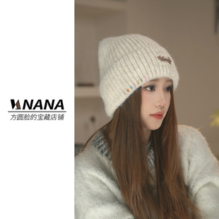 原创设计 镶嵌彩石 包头冷帽帽冬季帽子上班族女防风帽