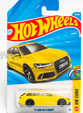 66号 '17 AUDI RS6 AVANT 奥迪 黄色 风火轮合金小跑车