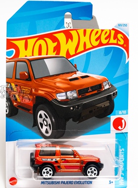 169号 MITSUBISHI PAJERO EVOLUTION 三菱 橙色 风火轮合金小跑车