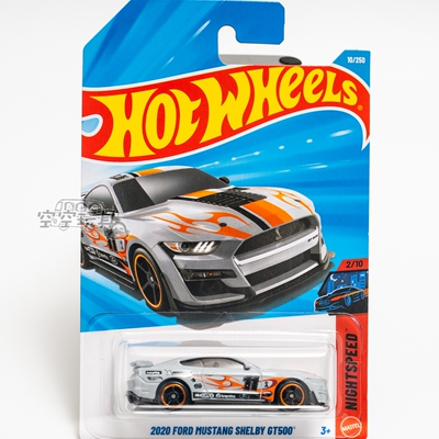 10号2020福特MUSTANG SHELBY GT500福特野马灰色风火轮合金小跑车