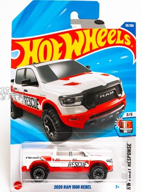 39号 2020 RAM 1500 REBEL 道奇公羊 白色 风火轮合金小跑车