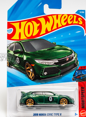 11号 2018 HONDA CIVIC TYPE R 本田思域 绿色 风火轮合金小跑车