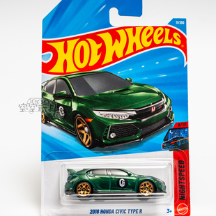 11号 2018 HONDA CIVIC TYPE R 本田思域 绿色 风火轮合金小跑车