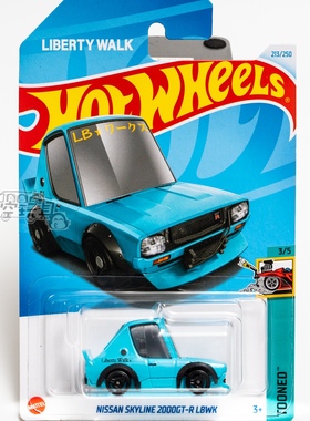 213号 NISSAN SKYLINE 2000GT-R LBWK Q版日产 蓝色风火轮小跑车