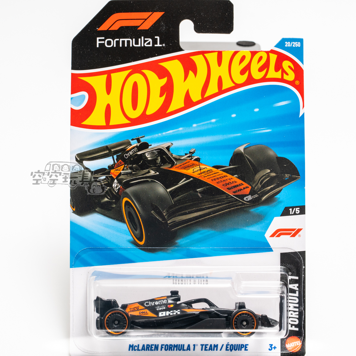 20号 McLAREN FORMULA 1 TEAM 迈凯伦F1 黑橙色 风火轮合金小跑车
