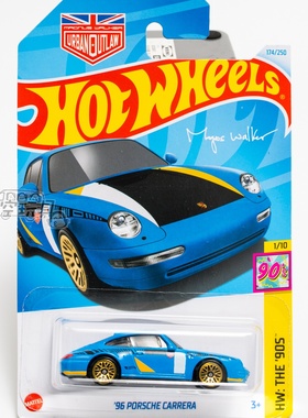 174号 '96 PORSCHE CARRERA 保时捷 蓝色 美泰风火轮合金小跑车