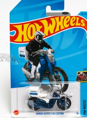 160号 HONDA SUPER CUB CUSTOM 蓝白色 美泰风火轮合金小跑车