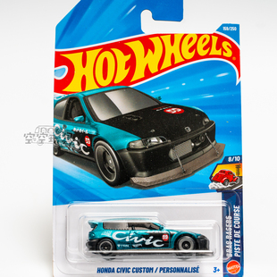159号 HONDA CIVIC CUSTOM 本田思域 绿色 风火轮合金小跑车