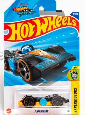 117号 FLIPPIN FAST 黑蓝橙色 风火轮合金小跑车