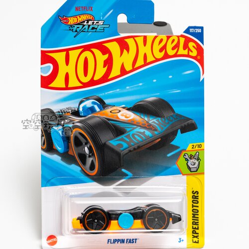 117号 FLIPPIN FAST 黑蓝橙色 风火轮合金小跑车