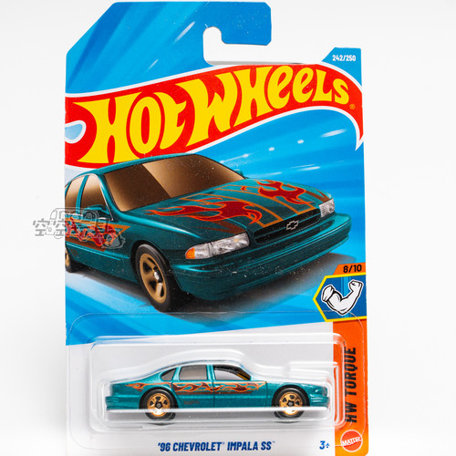 242号 '96 CHEVROLET IMPALA SS 雪佛兰 绿色 风火轮合金小跑车
