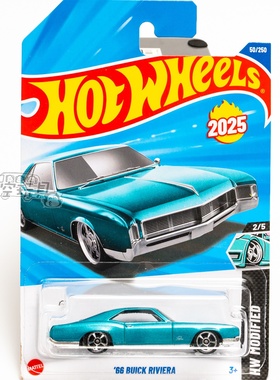 50号 '66 BUICK RIVIERA 湖水蓝色 风火轮合金小跑车