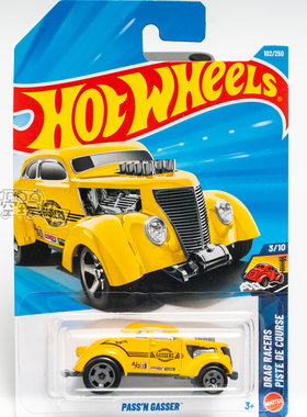 102号 PASS'N GASSER 黄色 风火轮合金小跑车
