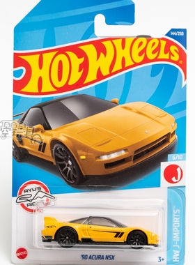 144号 '90 ACURA NSX 讴歌 黄色 美泰风火轮合金小跑车