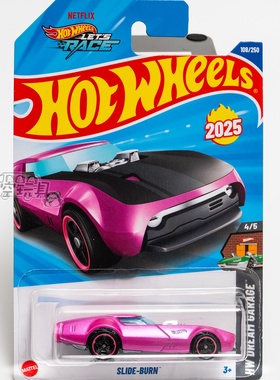 108号 SLIDE-BURN 粉红色 风火轮合金小跑车