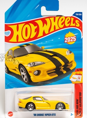 176号 '96 DODGE VIPER GTS 道奇蝰蛇 黄色 风火轮合金小跑车