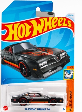 206号 '77 PONTIAC FIREBIRD T/A 庞蒂克 黑色 风火轮合金小跑车