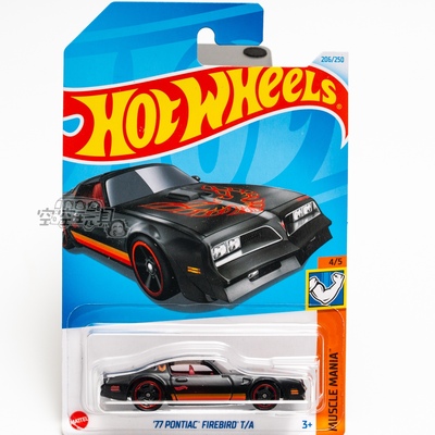 206号 '77 PONTIAC FIREBIRD T/A 庞蒂克 黑色 风火轮合金小跑车