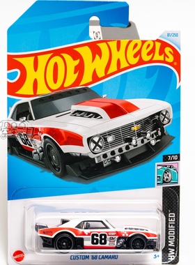 81号 CUSTOM '68 CAMARO 雪佛兰 白色 美泰风火轮合金小跑车