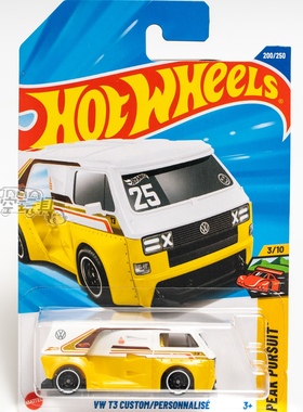 200号 VW T3 CUSTOM 大众 黄白色 风火轮合金小跑车