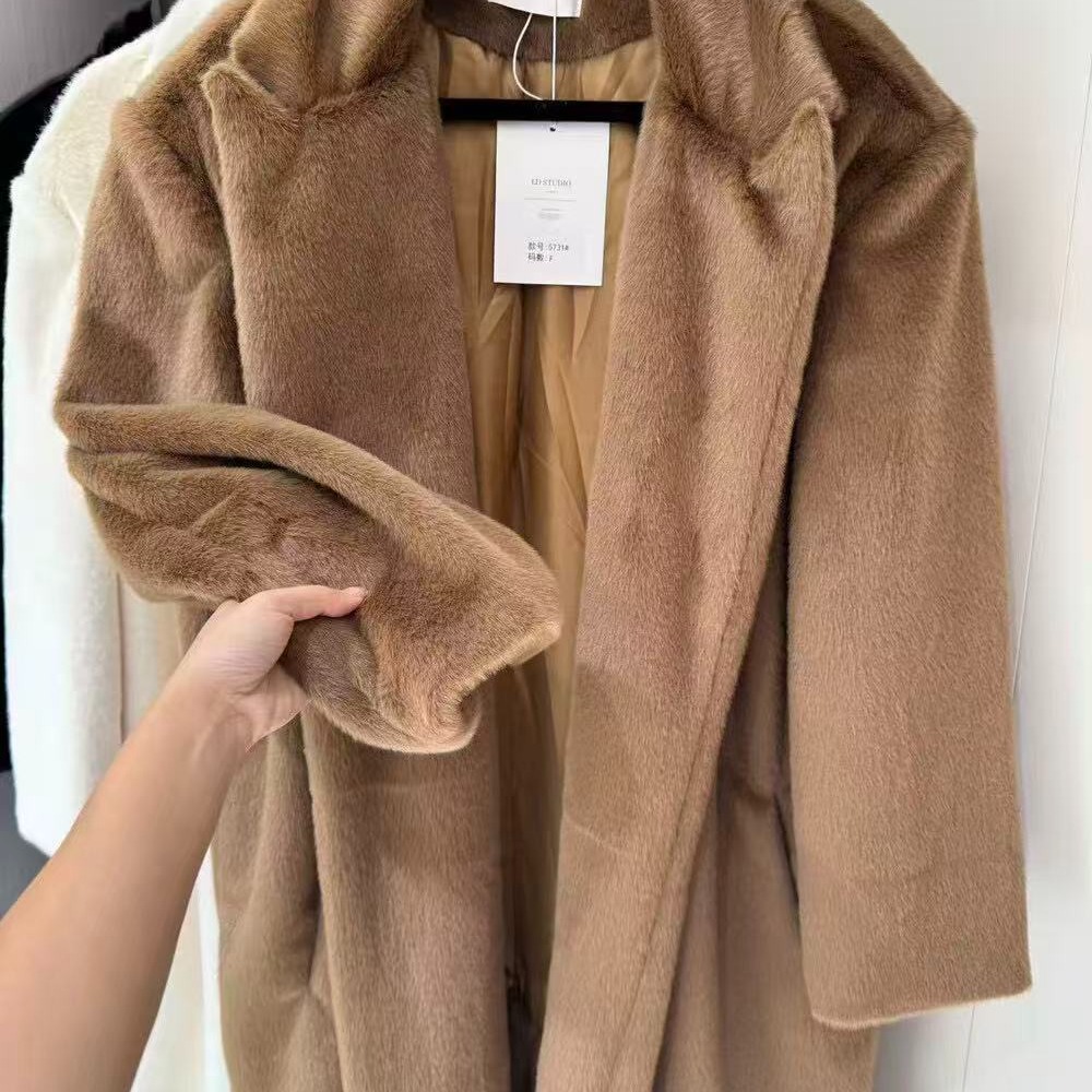 长款高个子水貂绒环保皮草皮毛一体宽松加厚女老钱风毛绒外套大衣