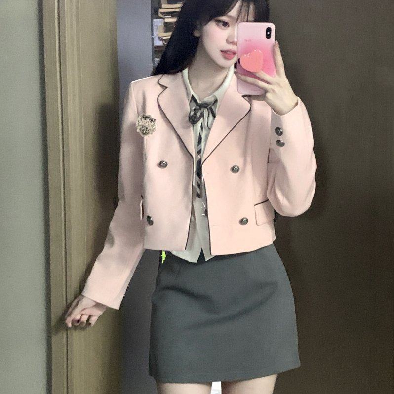 jk制服西装韩剧套装裙秋季短款外套日系学院风韩式制服女